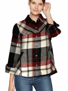 WOOLRICH Eco-Rich Oxbow Bend Flannel Shirt Jacket Sz Small Buffalo Check Plaid